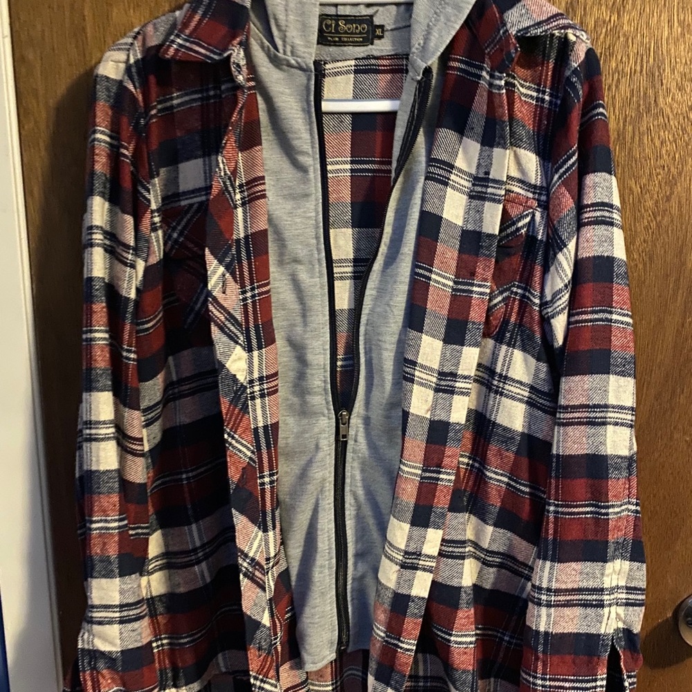 Ci Sono Plaid Flannel Button Down/ Zip Up